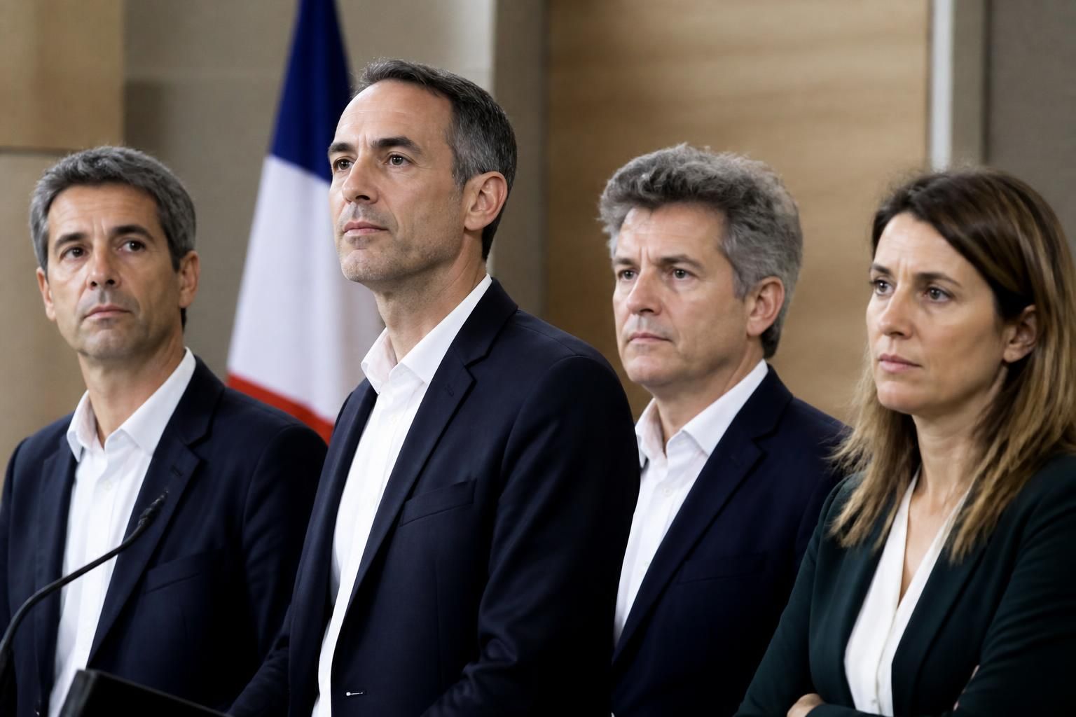 découvrez le communiqué relayé par l'entourage de françois ruffin, premier secrétaire du ps, impliquant raphaël glucksmann, marine tondelier et fabien roussel, rapporté par lcp.