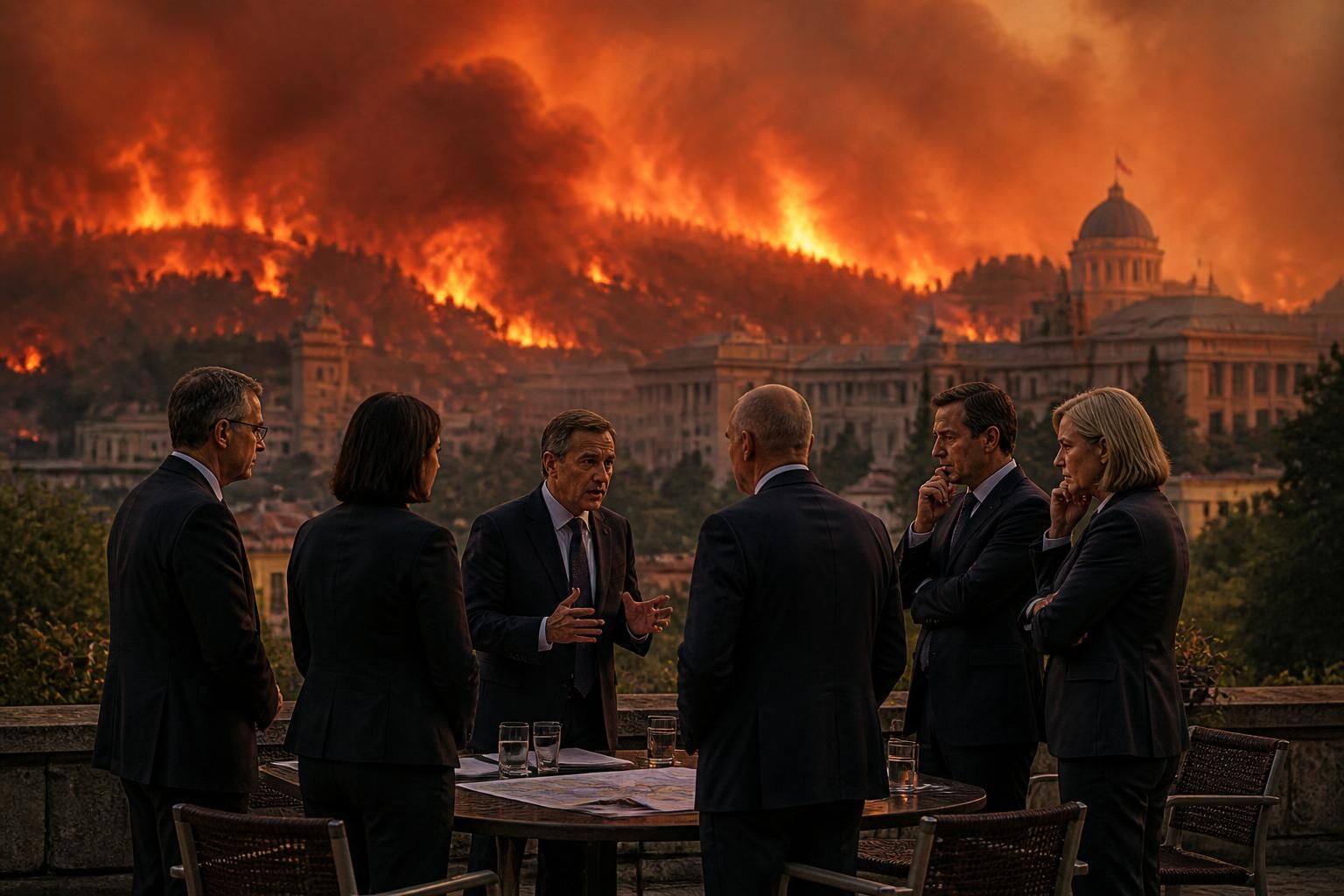 Incendies dĂ©vastateurs : quand la crise climatique s’invite au cĆur des dĂ©bats politiques analyse des liens entre les incendies dĂ©vastateurs et la crise climatique, et leur impact au centre des dĂ©bats politiques actuels.