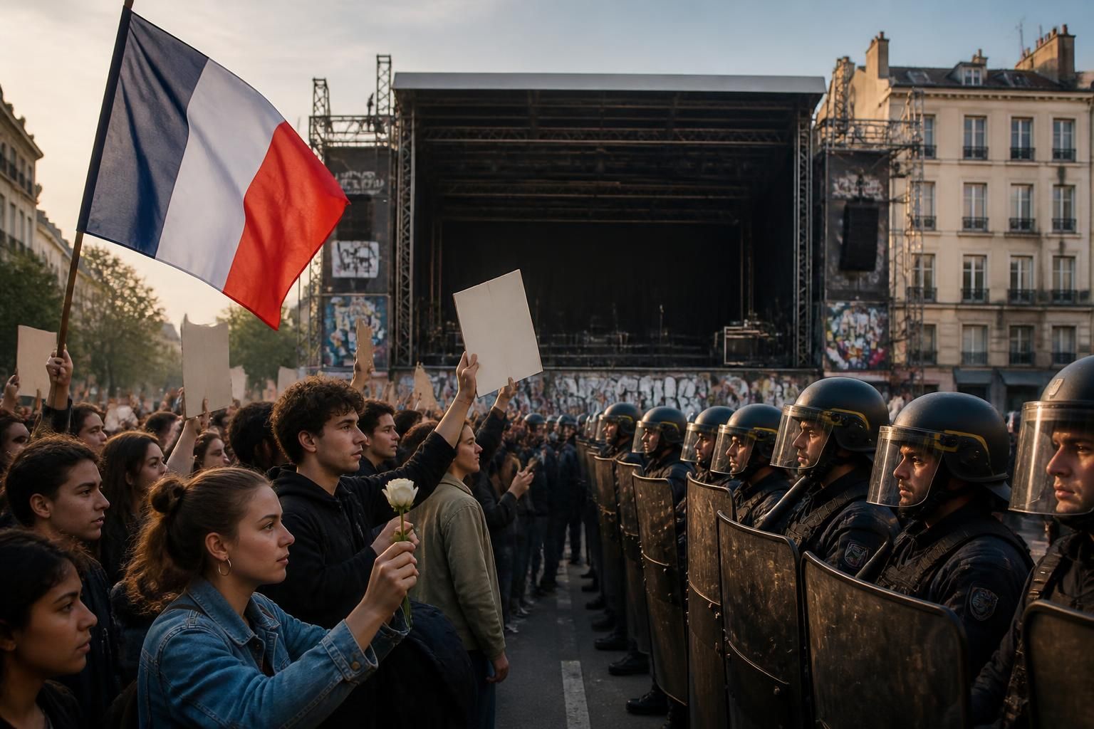 analyse du conflit entre démocratie et maintien de l'ordre suite à l'interdiction du concert de lfi, et ses implications sur la liberté d'expression.