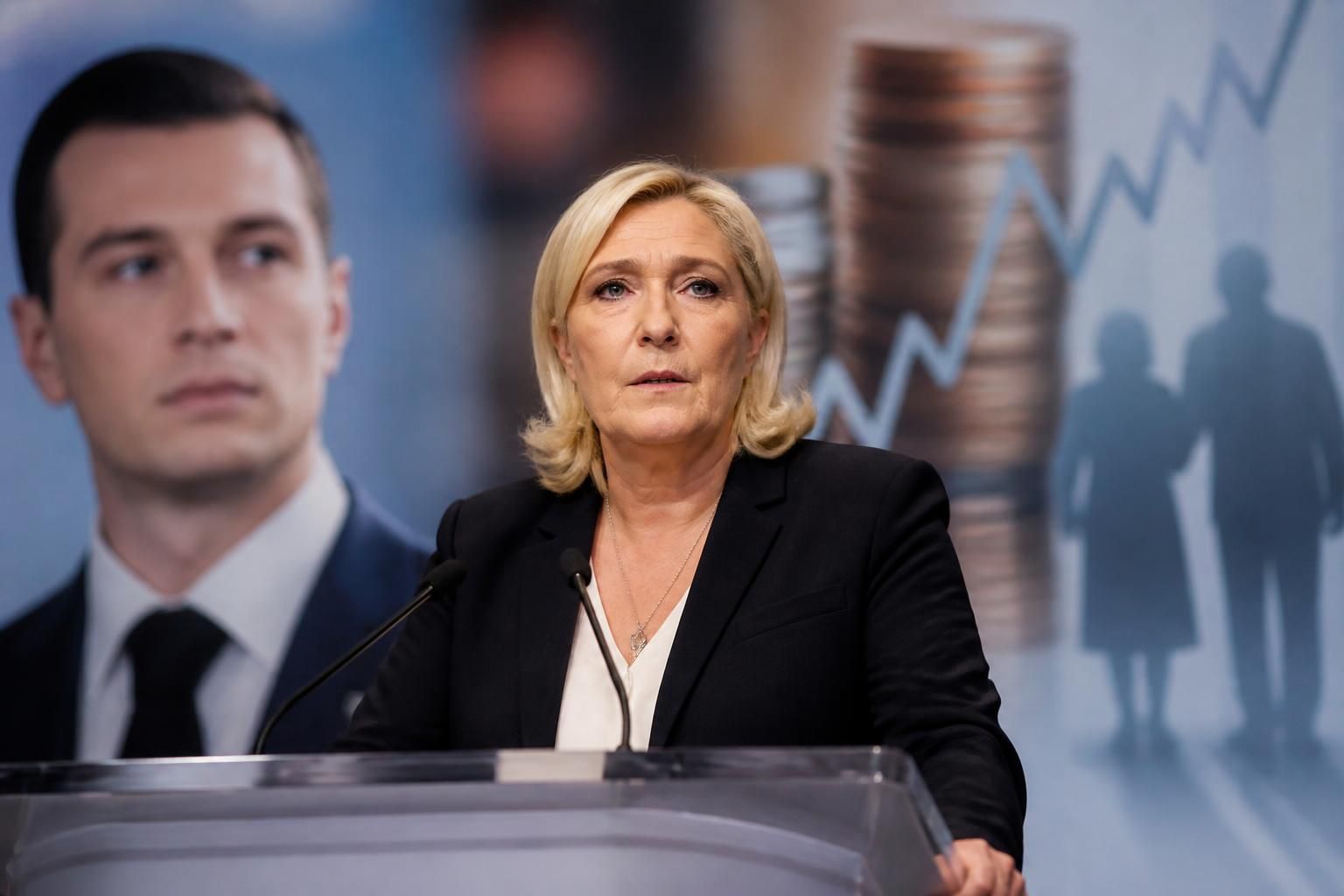 marine le pen critique la proposition de jordan bardella d'avancer l'âge de départ à la retraite et envisage d'introduire un système de capitalisation pour les retraites.