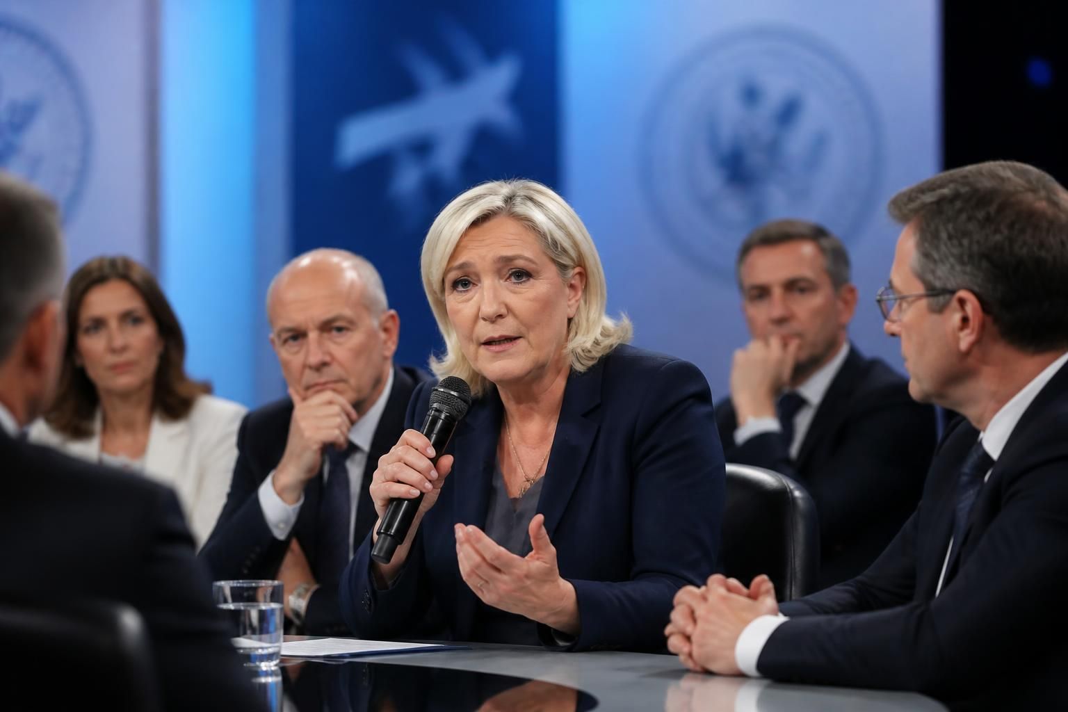 Marine Le Pen sur le plateau TV : un discours économique percutant lors du débat de la REF du Medef à Roland-Garros face aux dirigeants d’entreprise marine le pen captive le public sur le plateau tv avec un discours économique percutant lors du débat de la ref du medef à roland-garros, face aux dirigeants d'entreprise.