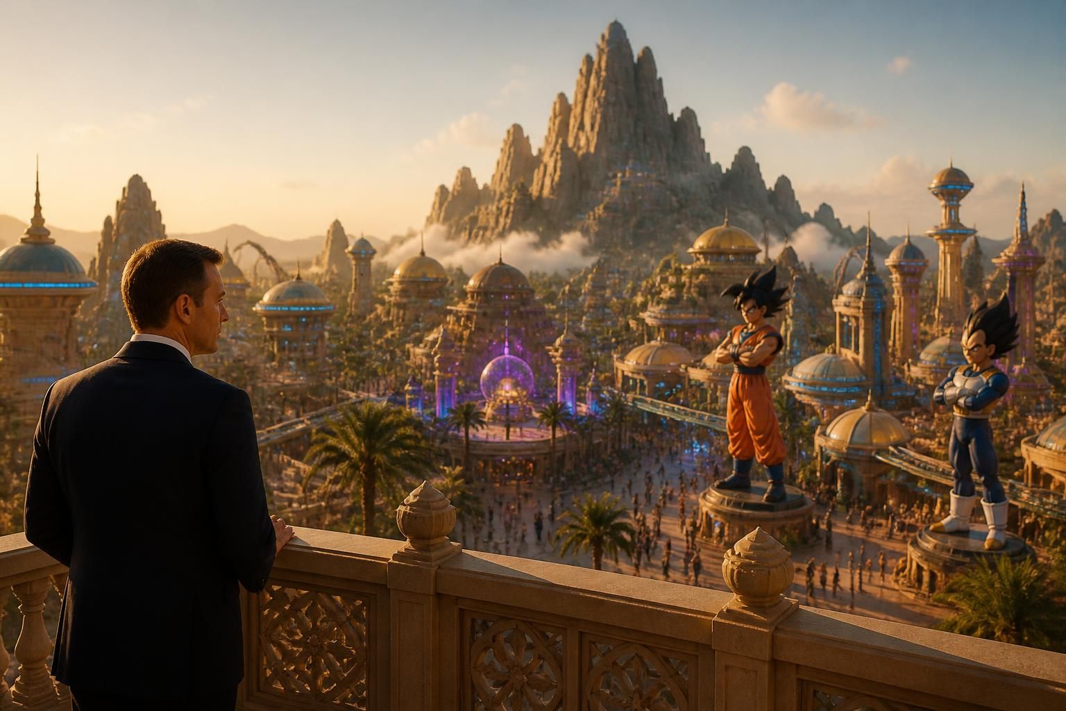 découvrez les véritables intentions derrière le financement saoudien du parc dragon ball z et ce que prépare vraiment macron face à ce projet controversé.