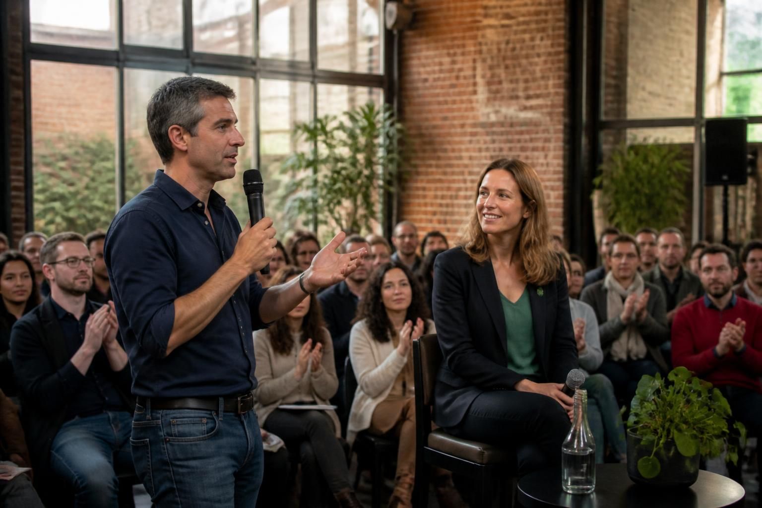 assistez au meeting commun de françois ruffin et marine tondelier à la bellevilloise, paris, pour une soirée de débats et d'engagement politique.