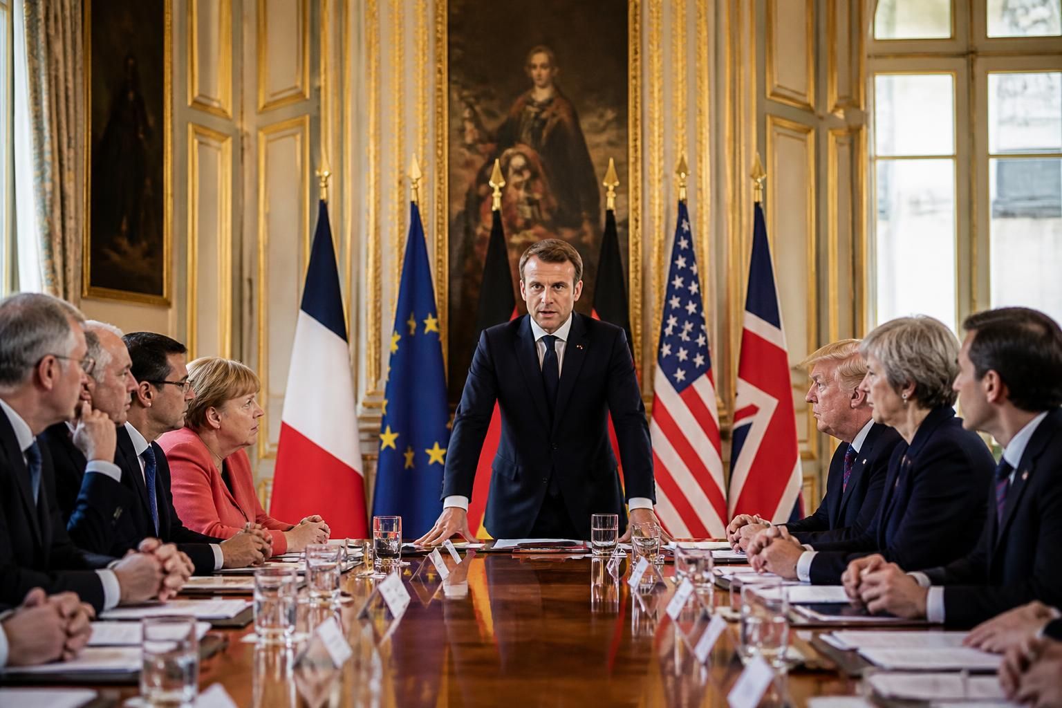 macron réunit les leaders politiques à l’élysée pour discuter des défis majeurs de la crise internationale et définir une stratégie commune face à la tourmente.
