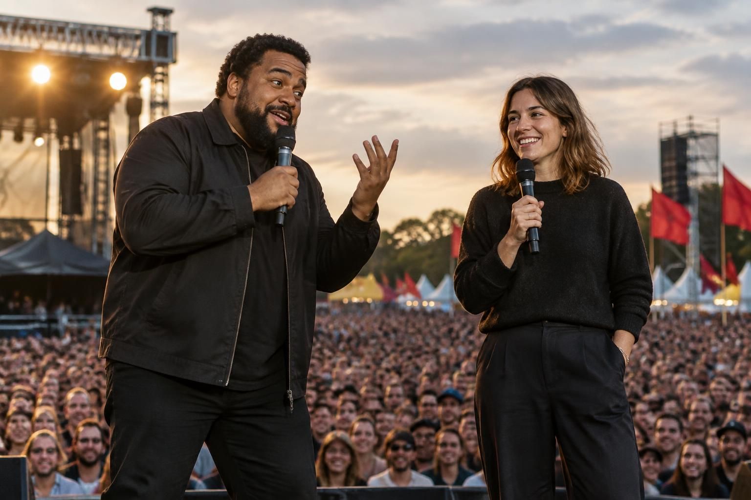 à la fête de l’huma 2026, kevin razy et lou trotignon mêlent humour et engagement pour rire de l’extrême droite et la combattre.